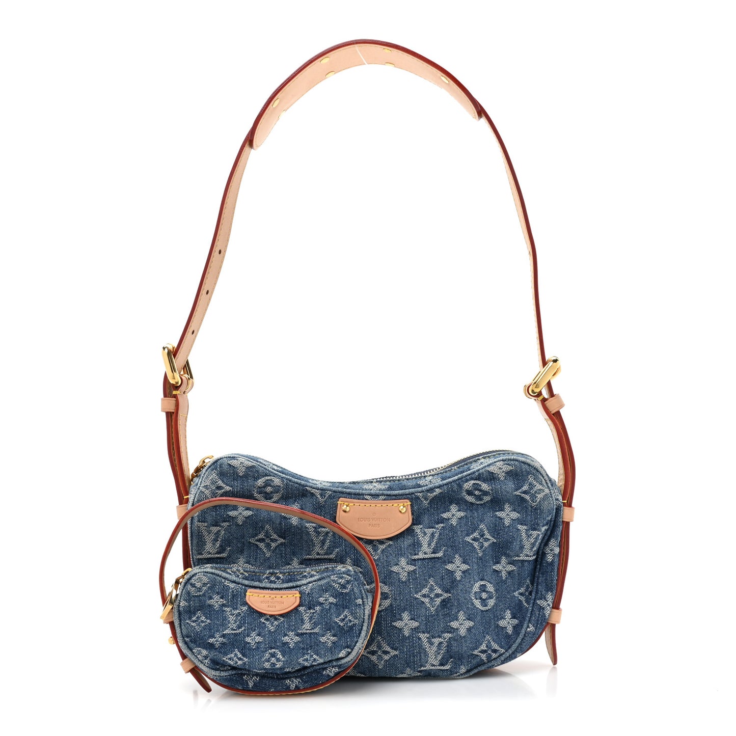 Monogram Denim Croissant MM Blue