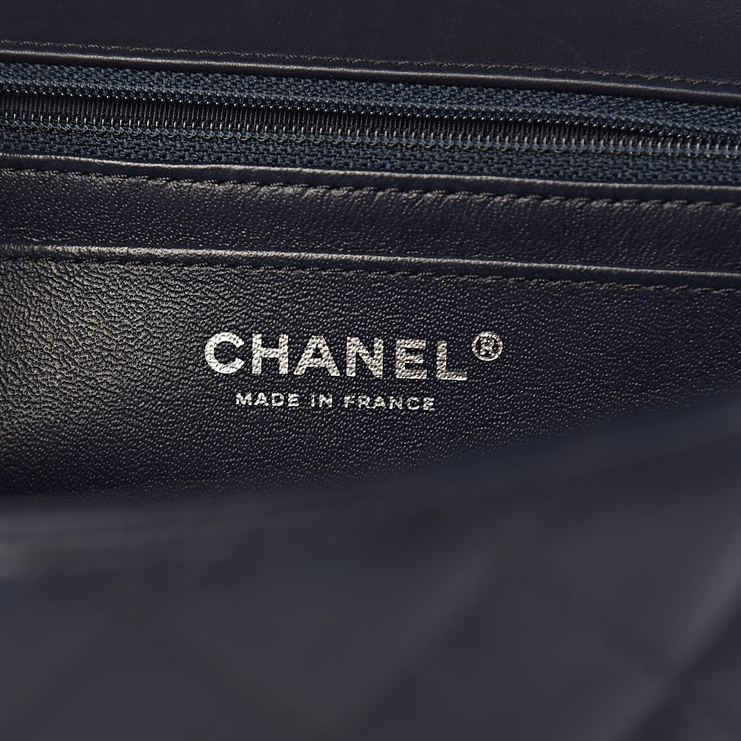 Lambskin Quilted Elementary Chic Flap Navy