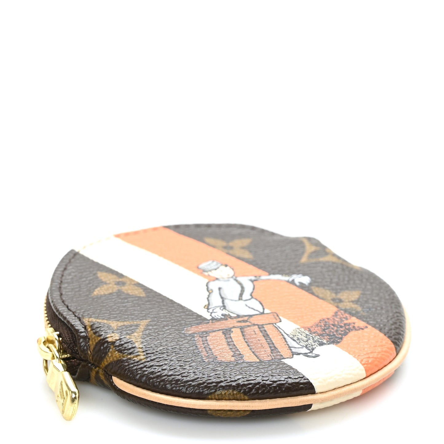 Monogram Groom Round Coin Purse