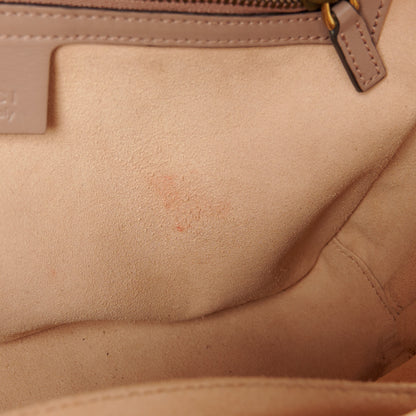 Gucci Calfskin Matelasse Sylvie Web Small GG Marmont Top Handle Shoulder Bag Porcelain Rose 10 of 13