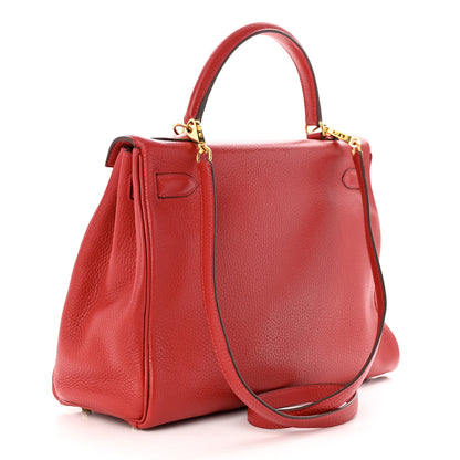 Hermes Taurillon Clemence Kelly Retourne 32 Rouge Casaque 3 of 12