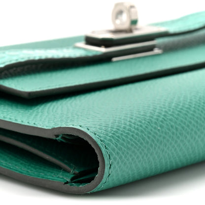 Hermes Epsom Shiny Alligator Kelly Medium Wallet Vert Jade 9 of 10