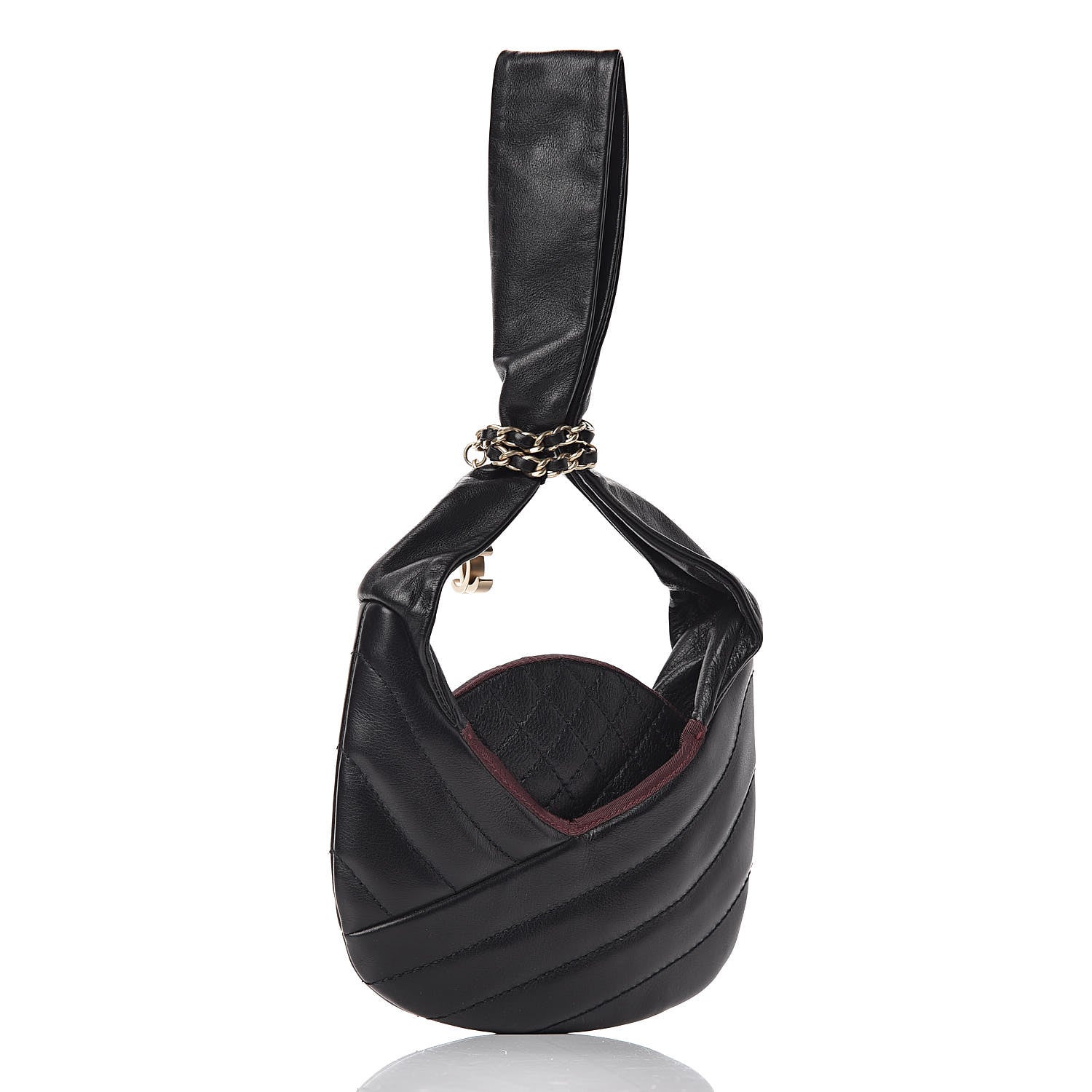 Chanel Calfskin Quilted Small Chain Evening Bag Black 3 of 10