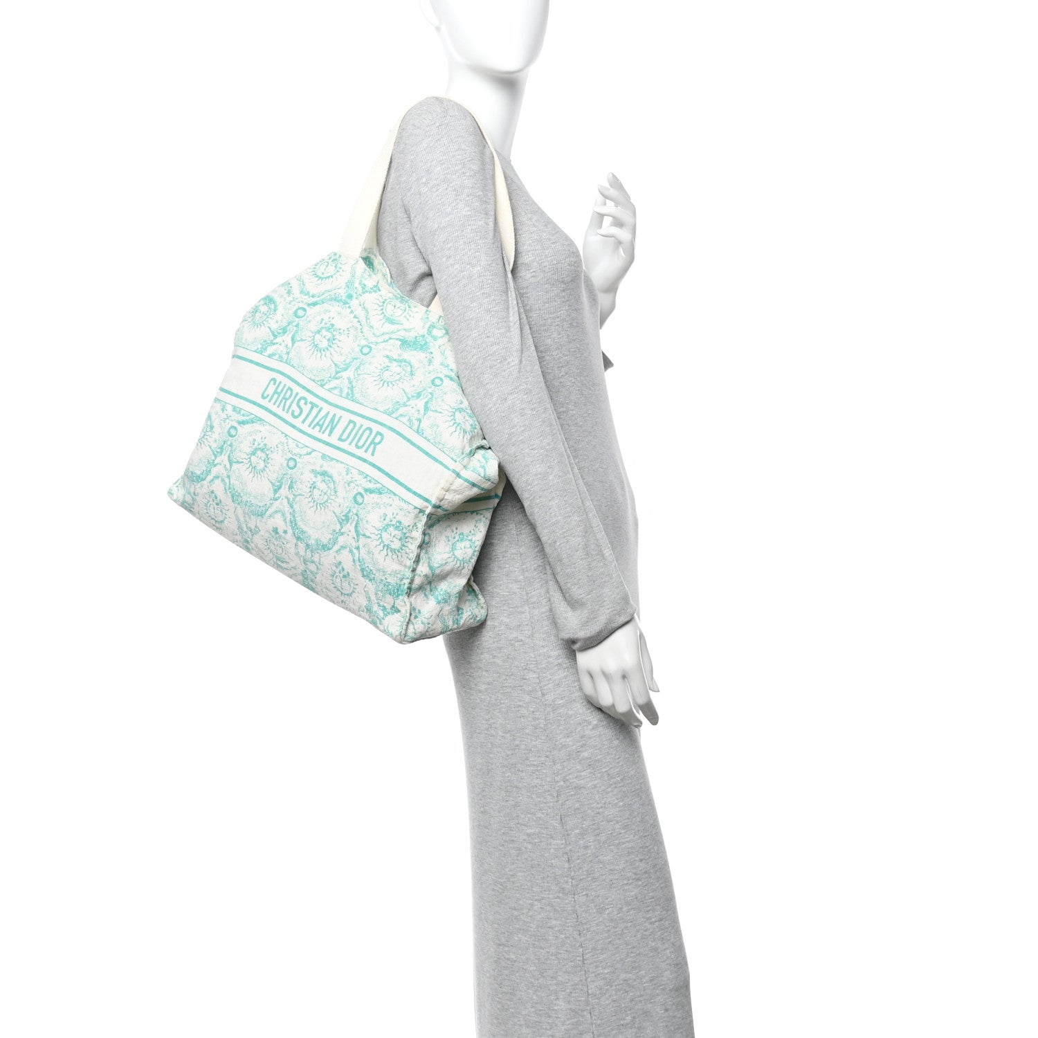Christian Dior Canvas Dioriviera Toile de Jouy Soleil Tote Aquamarina 2 of 13