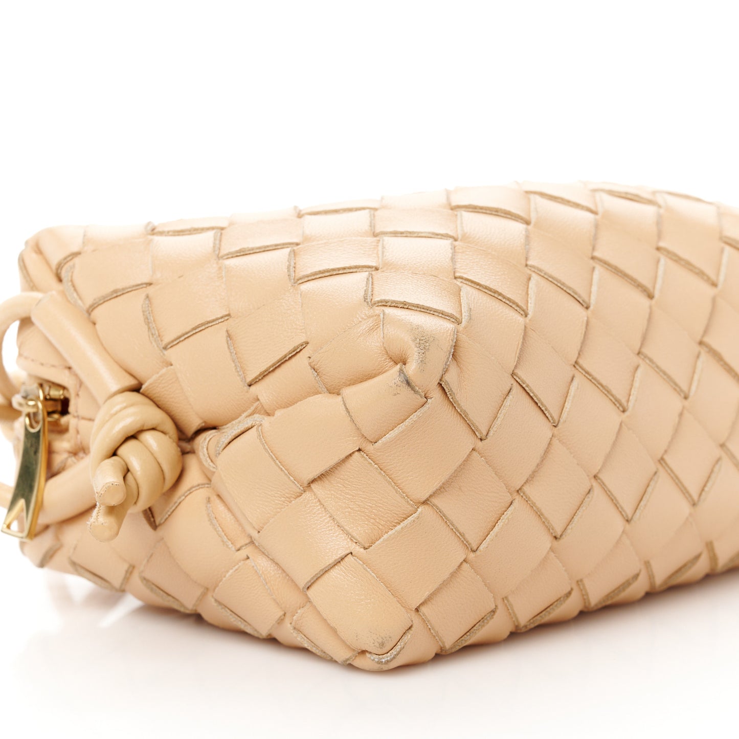 Nappa Intrecciato Mini Loop Camera Bag Almond