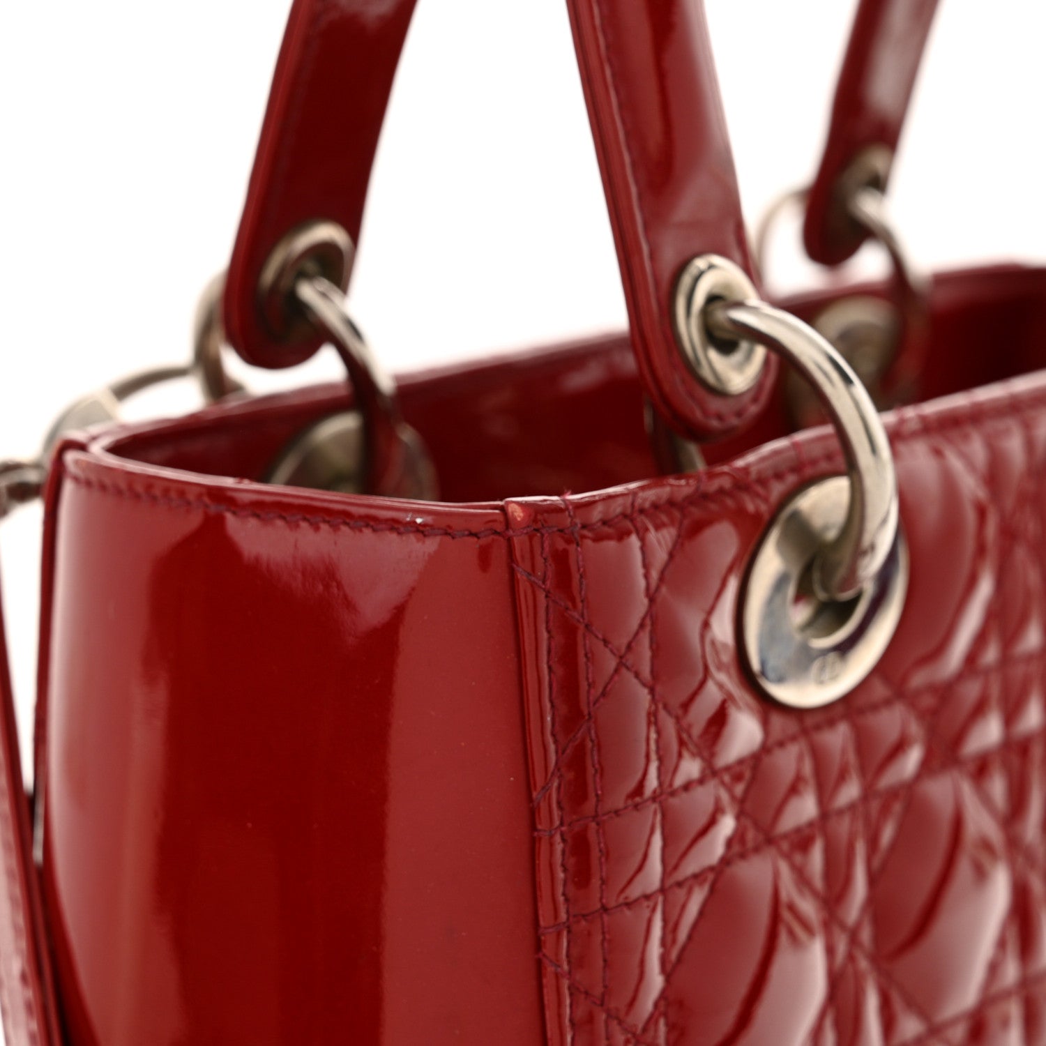 Christian Dior Patent Cannage Medium Lady Dior Red 13 of 16