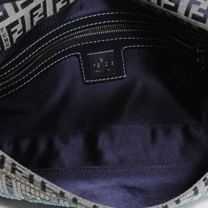 Fendi Zucchino Crystal Baguette Navy 6 of 8