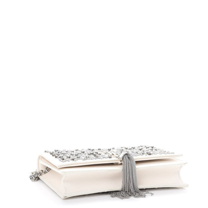 Saint Laurent Calfskin Bead Embellished Kate Monogram Tassel Chain Wallet White 4 of 7