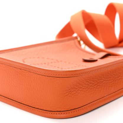 Hermes Taurillon Clemence Evelyne TPM Orange 10 of 10