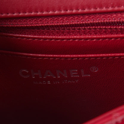 Chanel Patent Calfskin Quilted Mini Rectangular Flap Red 6 of 8
