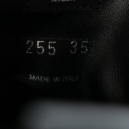 Prada Spazzolato Rois Nylon Metal Triangle Logo Monolith Pouch Pocket 55mm Boots 35 Black 8 of 9