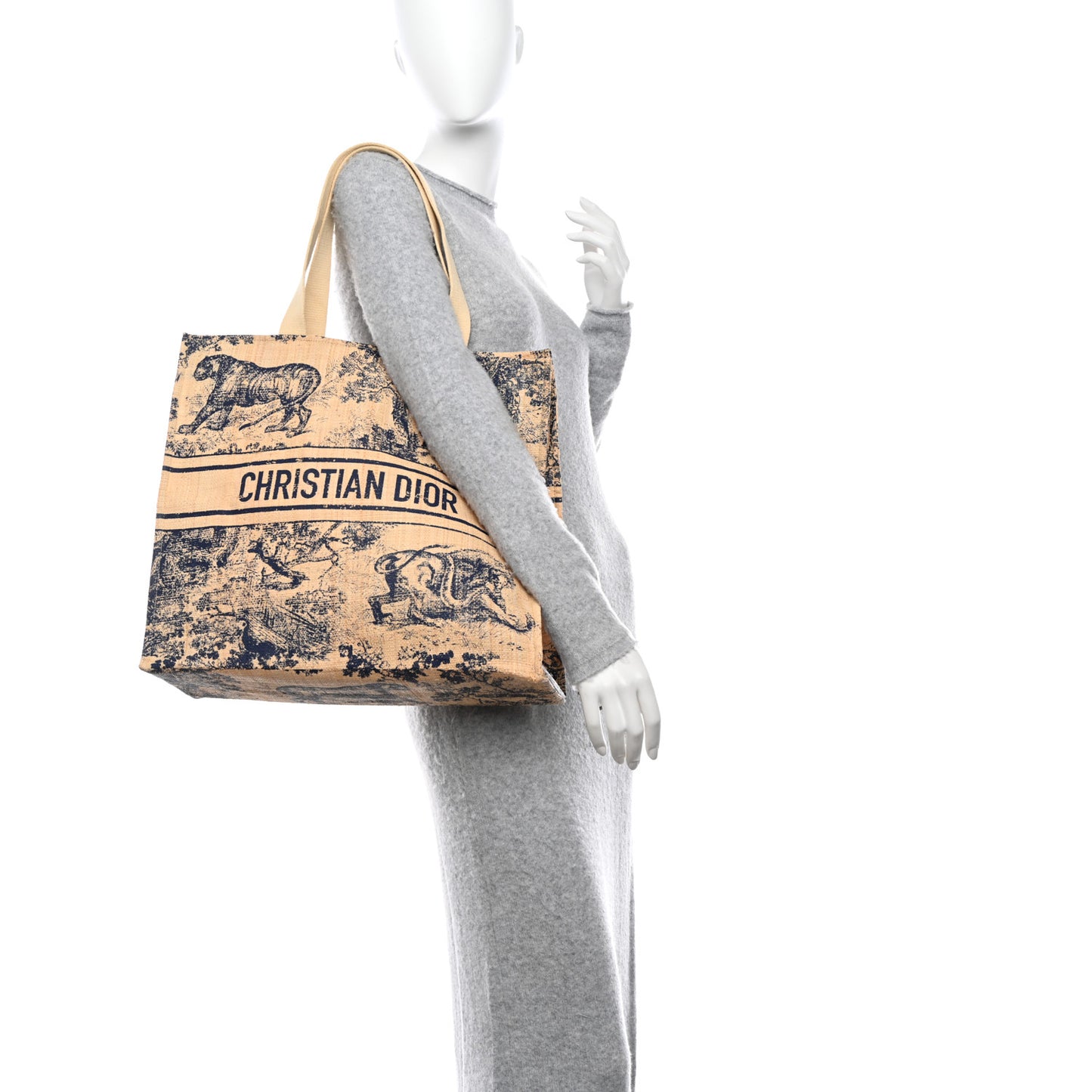 Straw Dioriviera Tote Blue