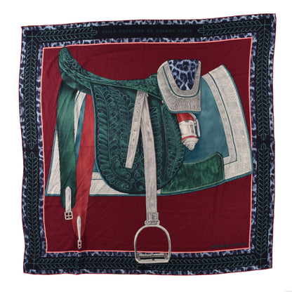 Hermes Cashmere Silk Selle d'Officier En Grande Tenue Shawl 140 1 of 11