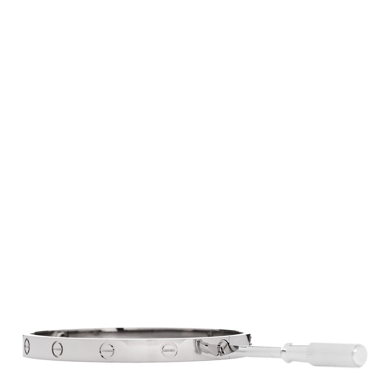 Cartier 18K White Gold LOVE Bracelet 19 3 of 9