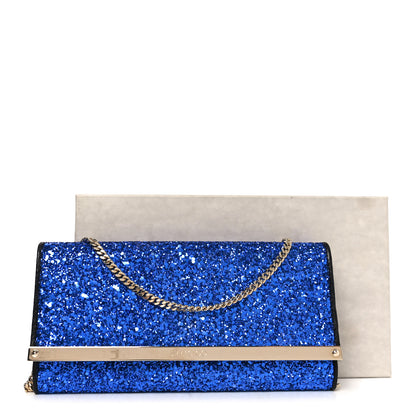 Jimmy Choo Glitter Milla Wallet on Chain Navy 9 of 9
