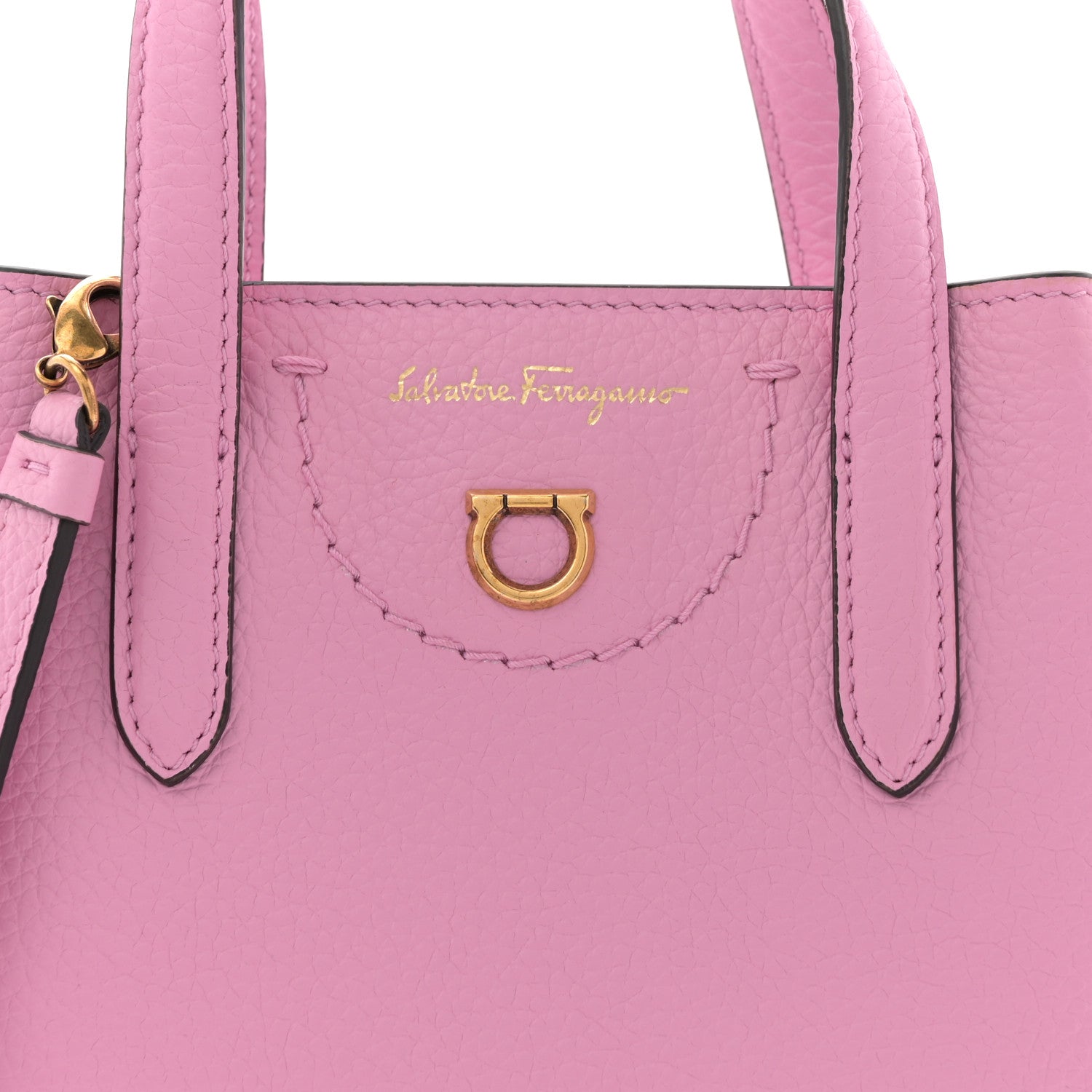 Salvatore Ferragamo Tumbled Calfskin Gancini Mini Bag Pink 7 of 10