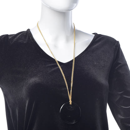 Tiffany 18K Yellow Gold Black Jade Elsa Peretti Pendant Necklace 2 of 6
