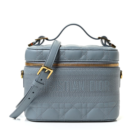 Christian Dior Lambskin Cannage Small Diortravel Vanity Case Cloud Blue 1 of 9