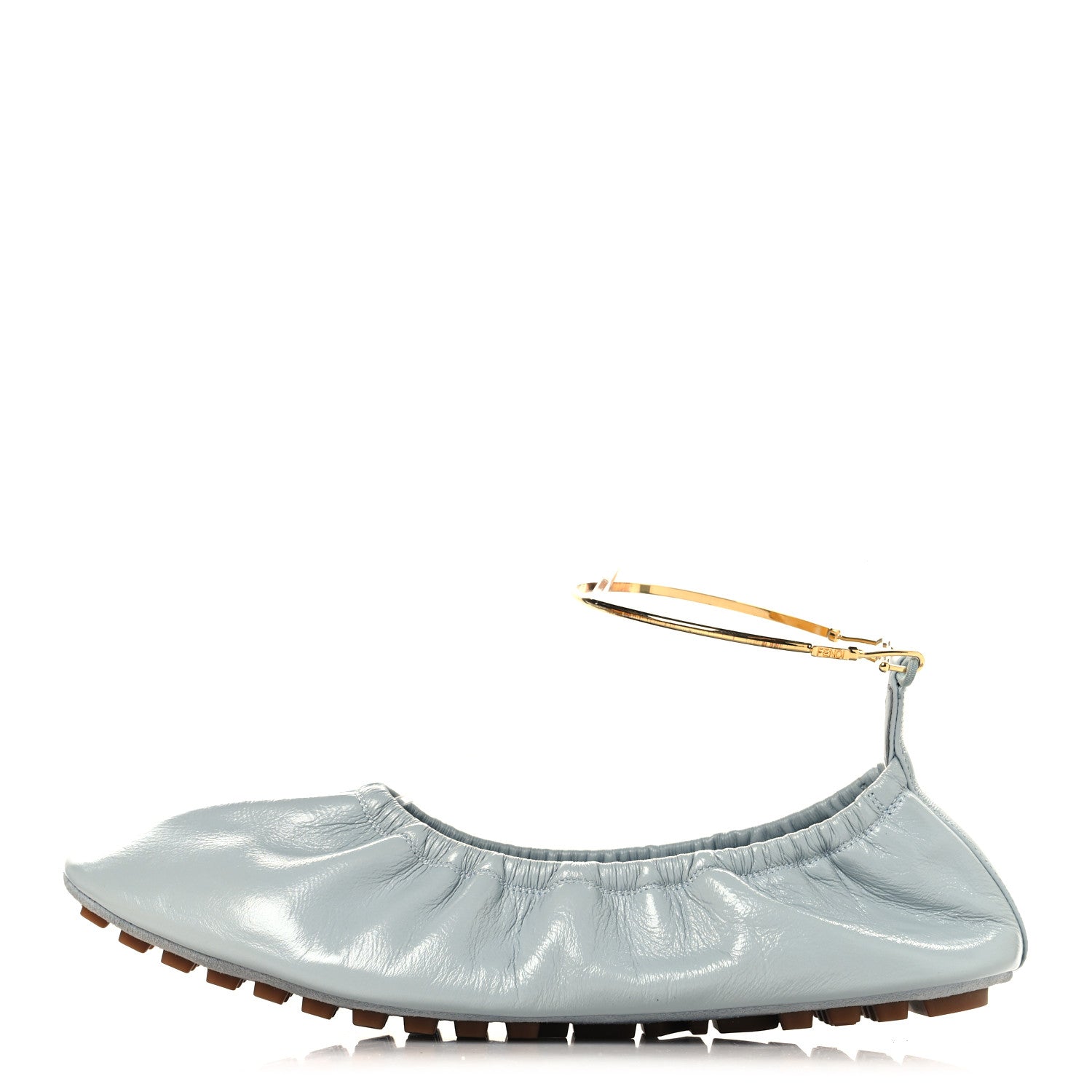 Fendi Vitello Filo Ballerina Flats 38 Blue 1 of 10