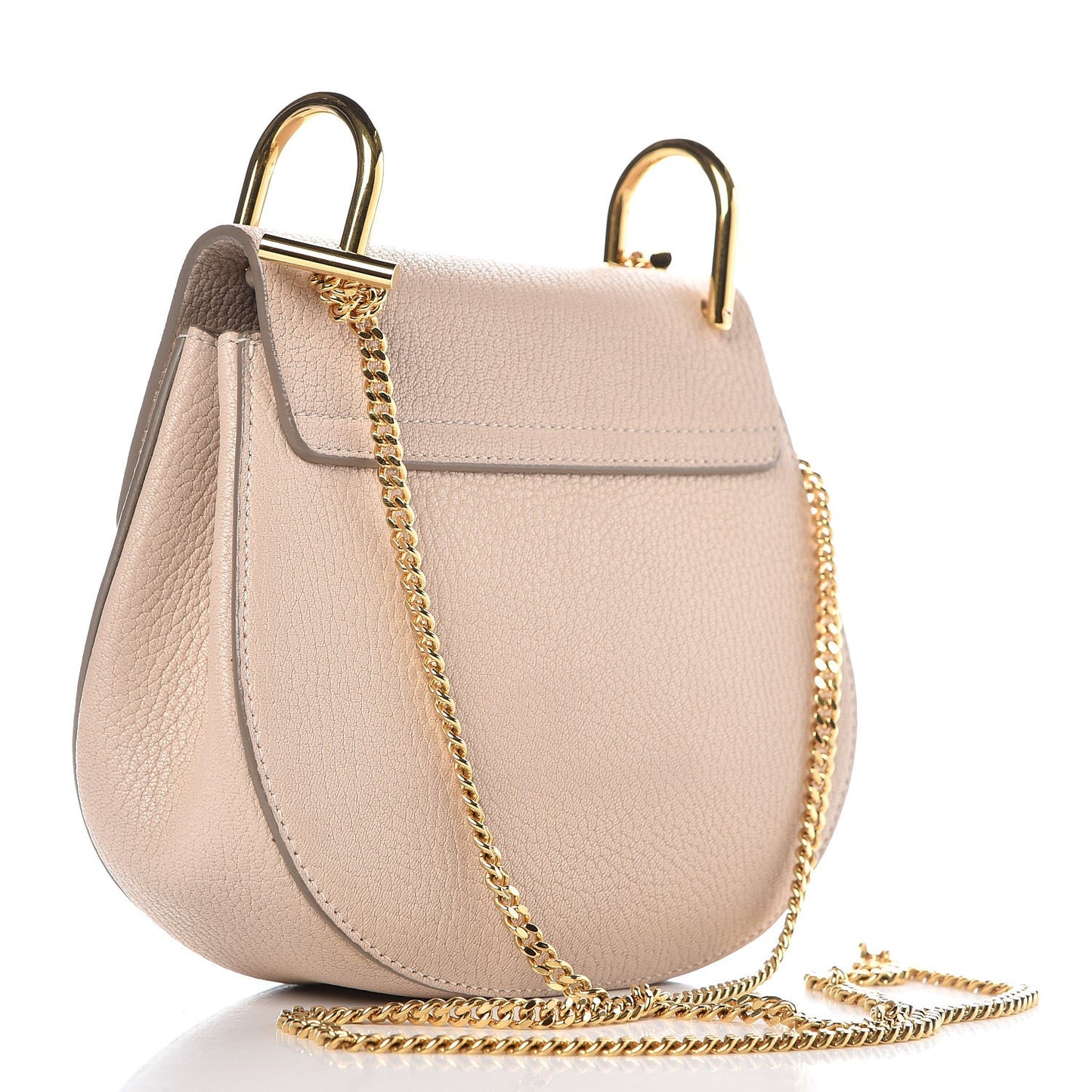 Grained Lambskin Mini Drew Shoulder Bag Abstract White