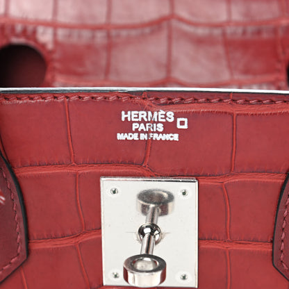 Hermes Matte Alligator Togo Box Birkin 30 Rouge H 5 of 8