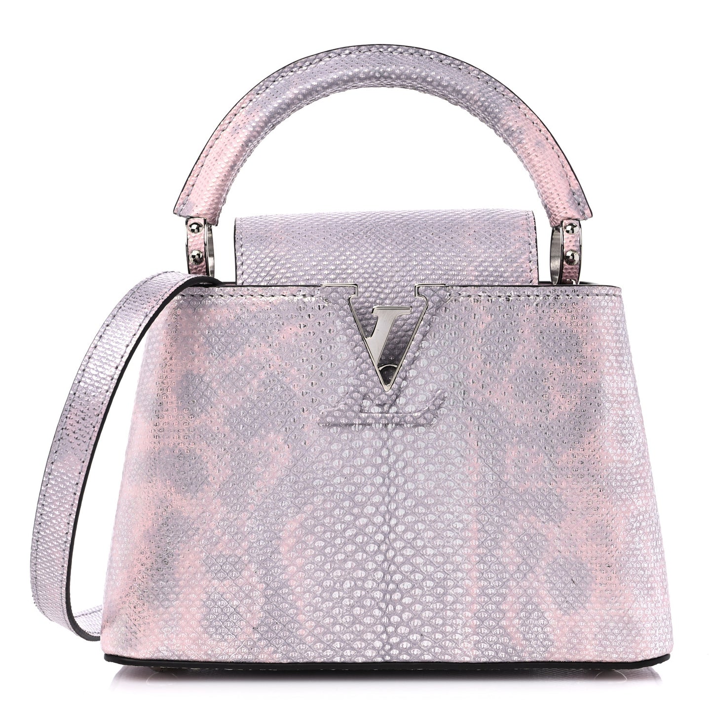 Metallic Lizard Mini Capucines Pink Purple