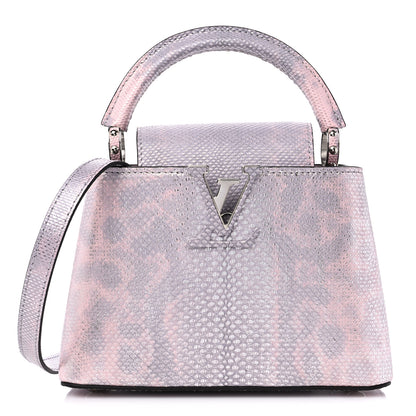 Louis Vuitton Metallic Lizard Mini Capucines Pink Purple 1 of 9