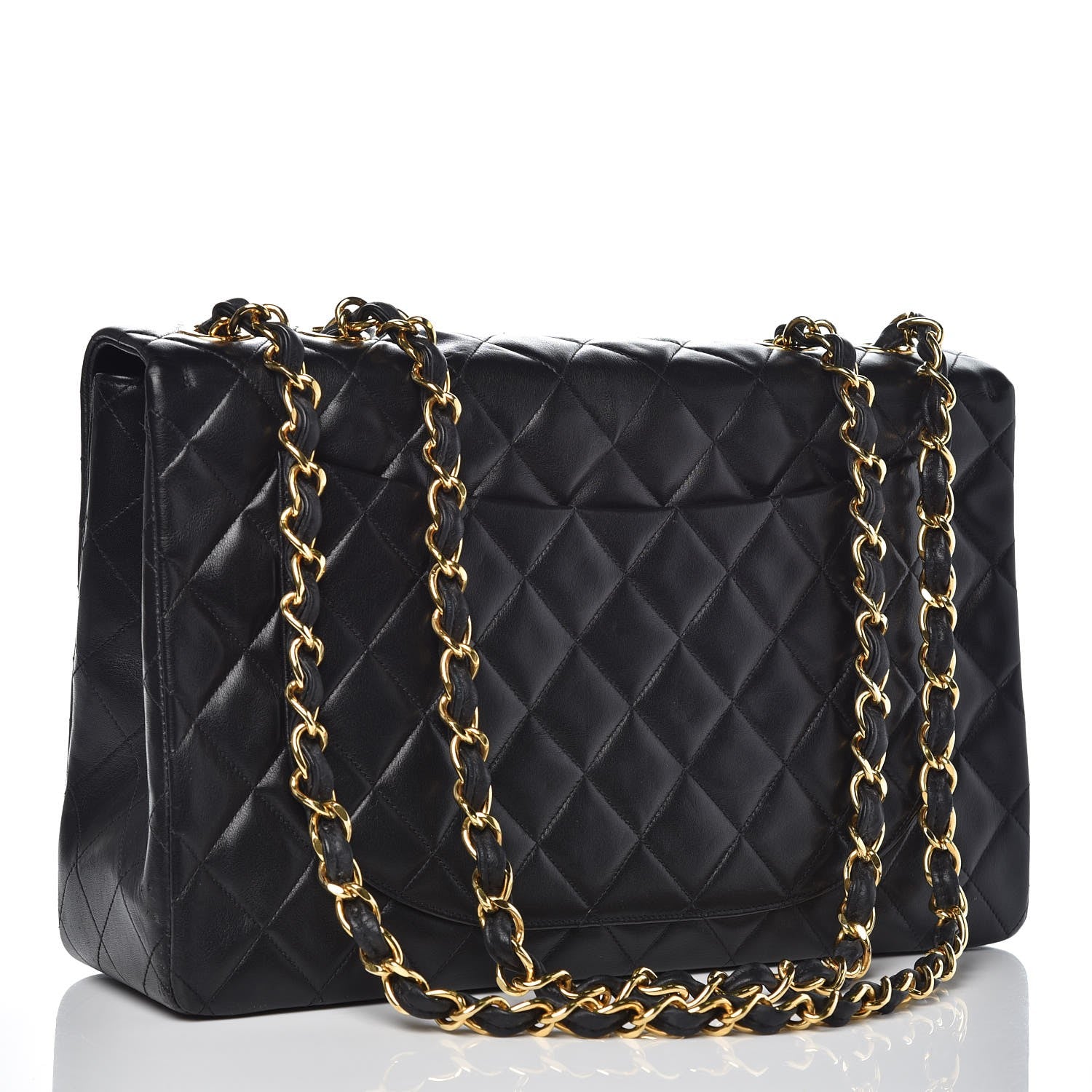 Chanel Lambskin Quilted XL Jumbo Single Flap Black 3 of 9