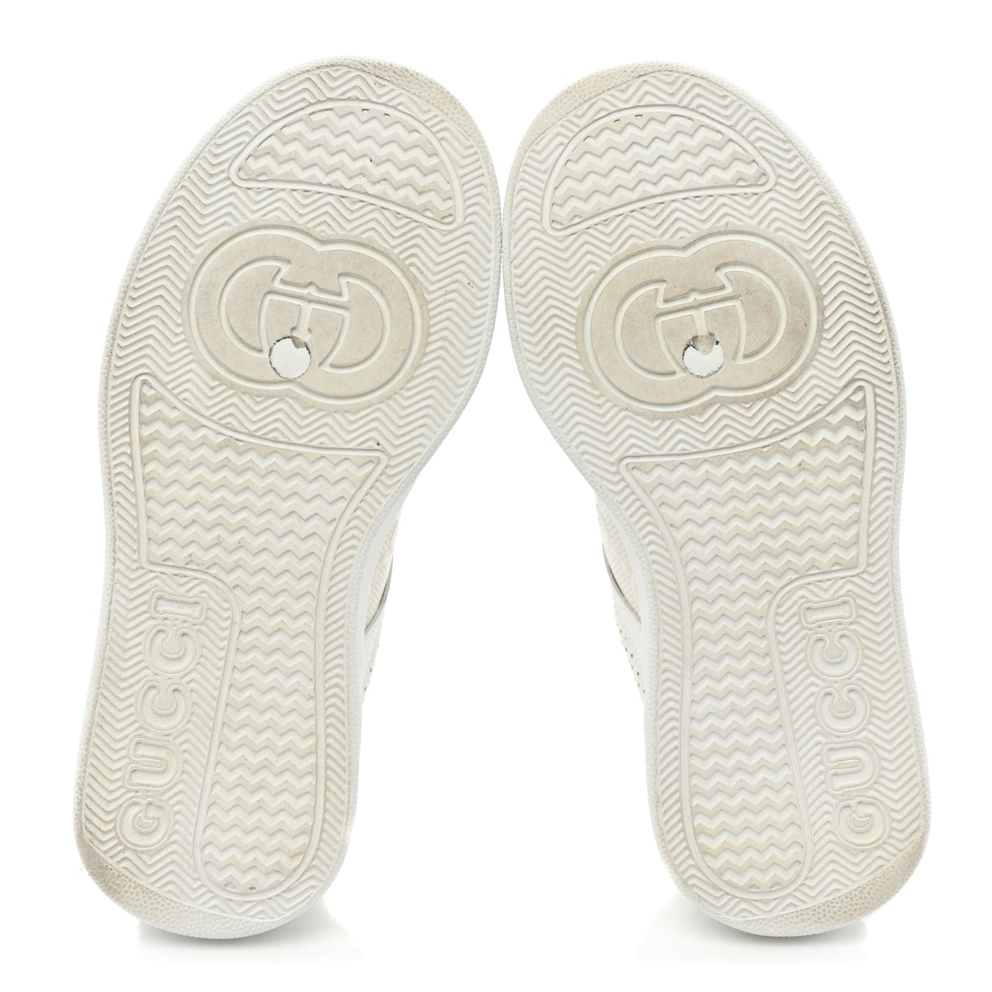 Calfskin GG Tennis Embossed Perforated Womens Platform 55mm Sneakers 35 Great White