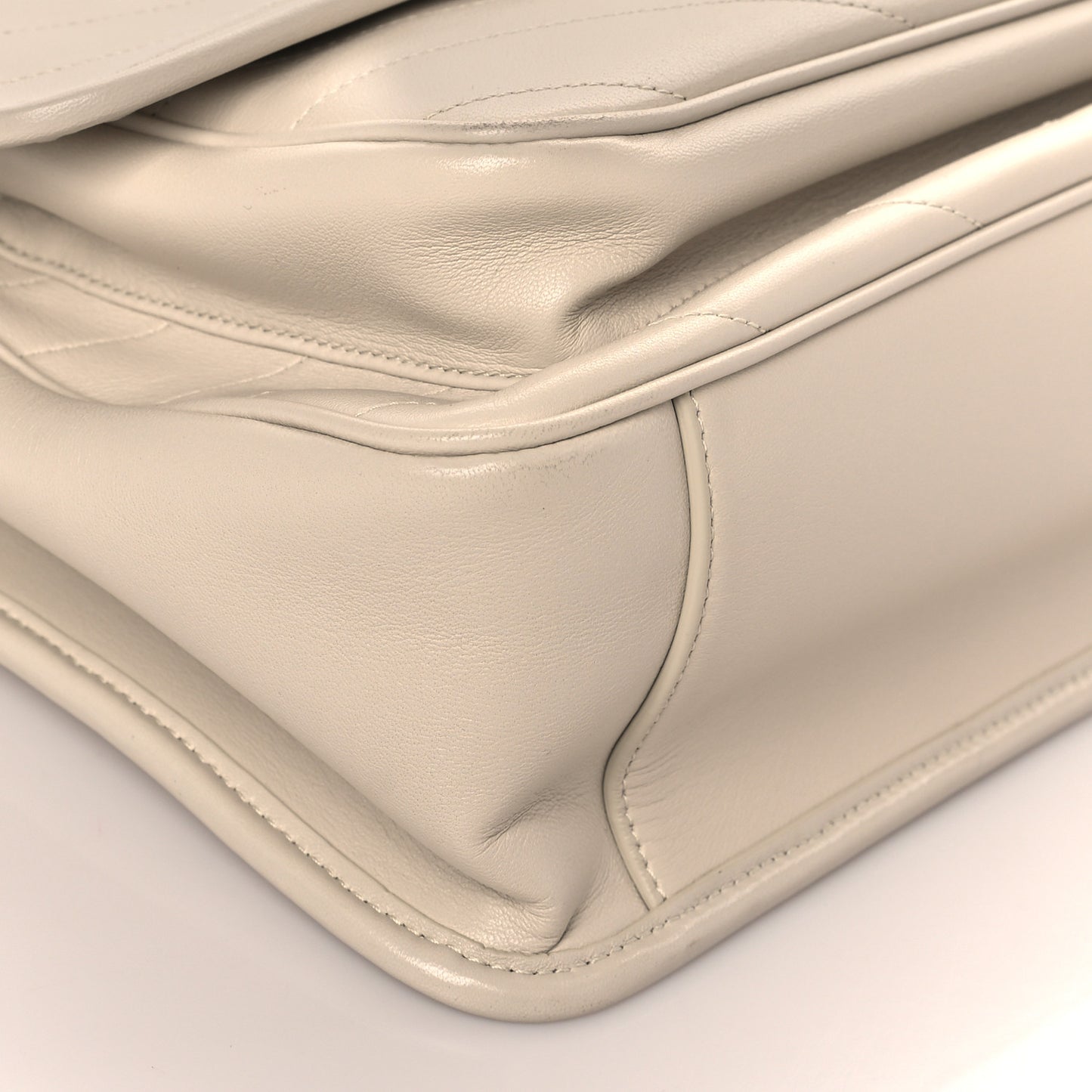 Lambskin Matelasse Monogram Medium Niki Chain Satchel Ivory