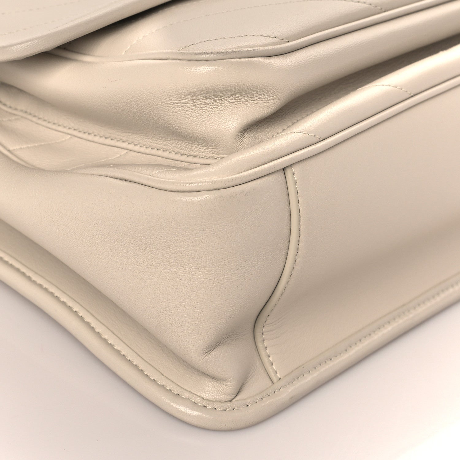 Saint Laurent Lambskin Matelasse Monogram Medium Niki Chain Satchel Ivory 8 of 9