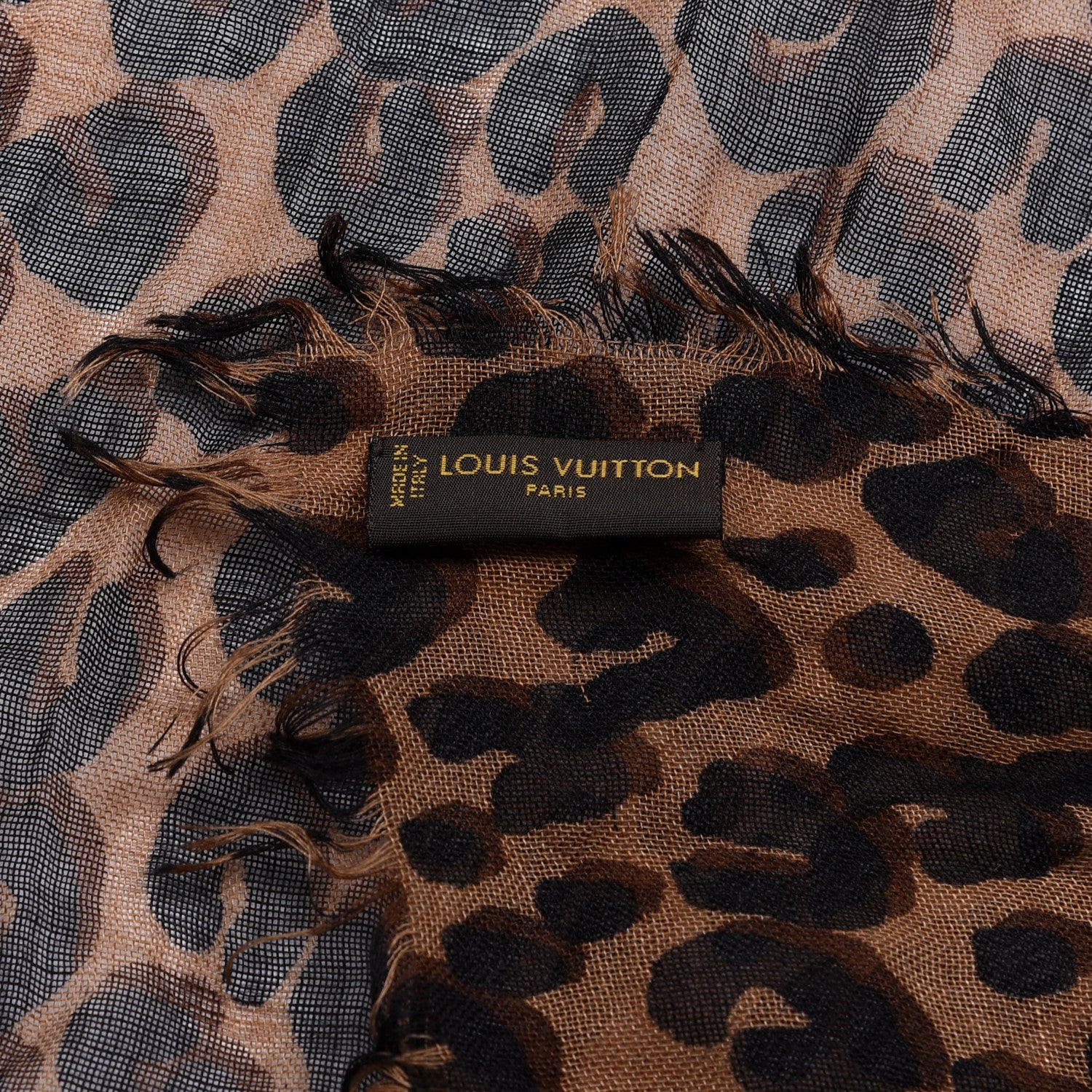 Louis Vuitton Cashmere Silk Leopard Etole Stole Marron 6 of 6