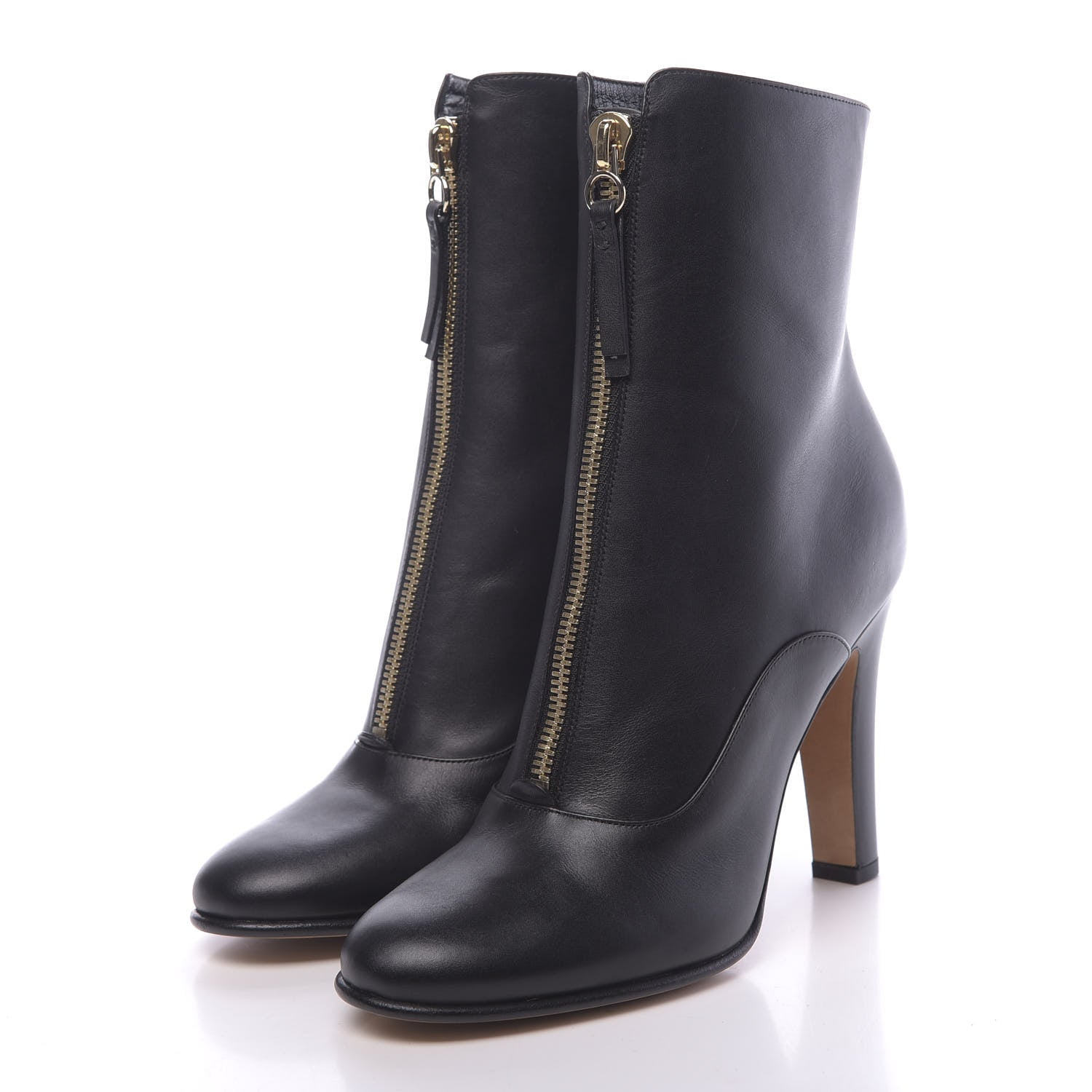 Valentino Garavani Calfskin Rebelle Front Zip Boots 41 Black 3 of 9