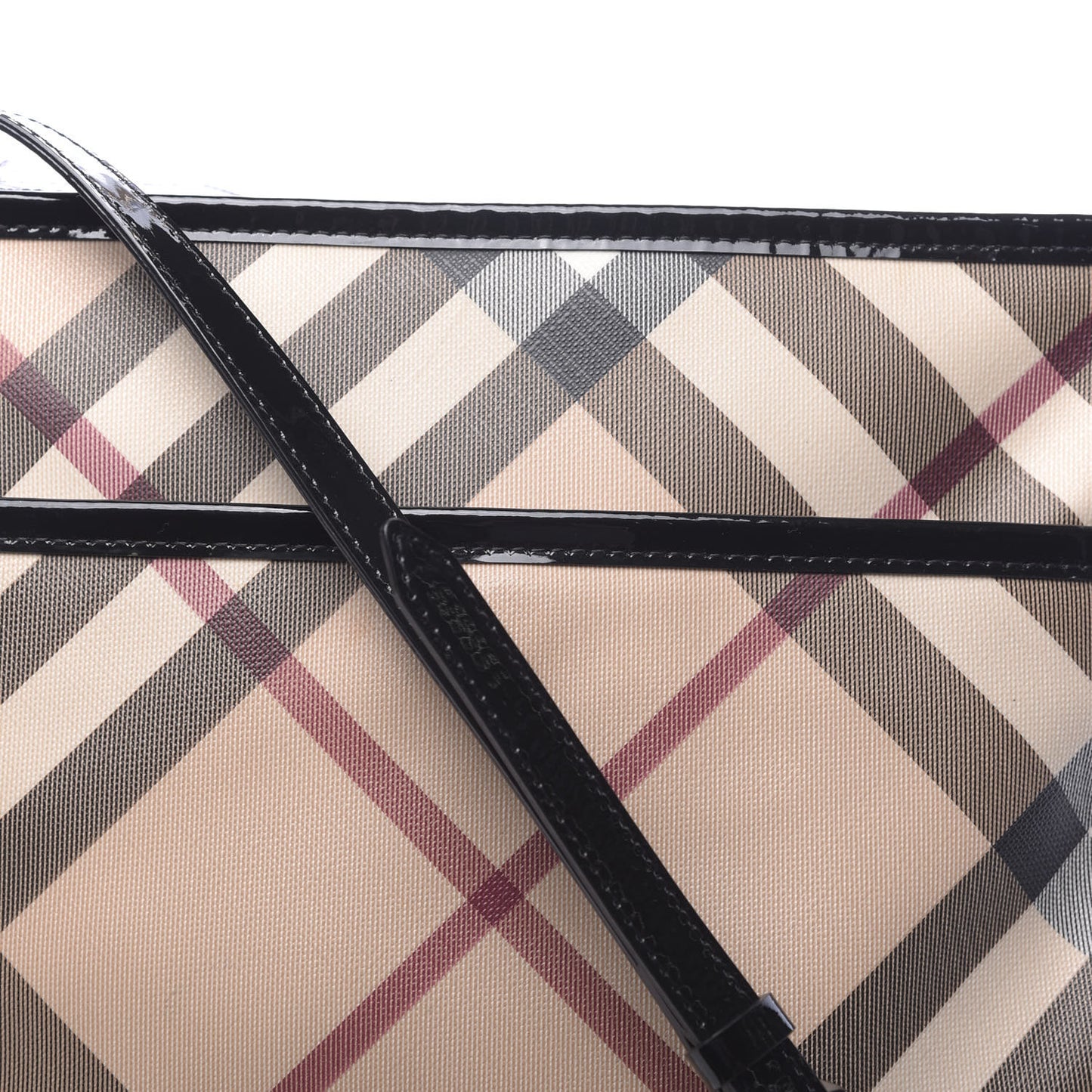 Patent Nova Check Crossbody Bag Black