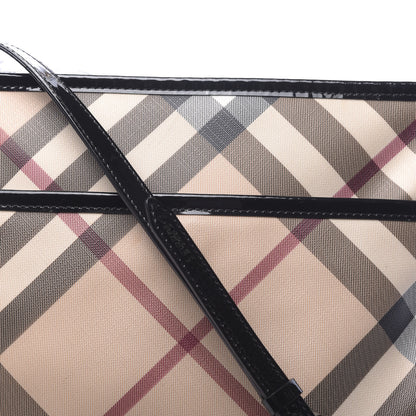 Burberry Patent Nova Check Crossbody Bag Black 9 of 13