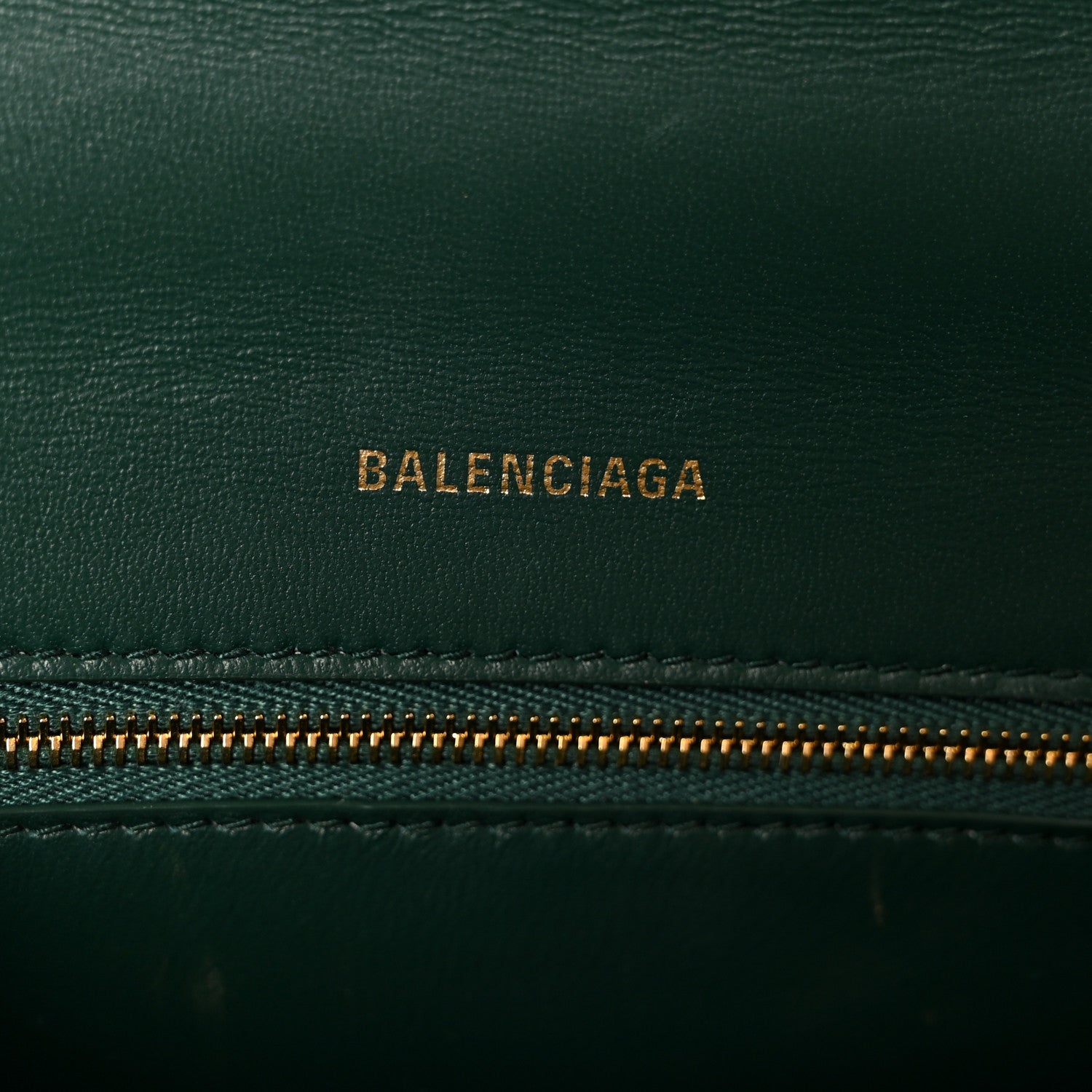 Balenciaga Shiny Calfskin Crocodile Embossed Small Hourglass Top Handle Bag Forest Green 6 of 11