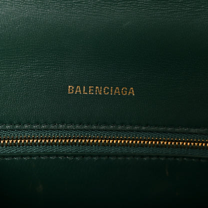 Balenciaga Shiny Calfskin Crocodile Embossed Small Hourglass Top Handle Bag Forest Green 6 of 11