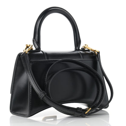 Balenciaga Shiny Box Calfskin Hourglass Top Handle Bag XS Black 3 of 9