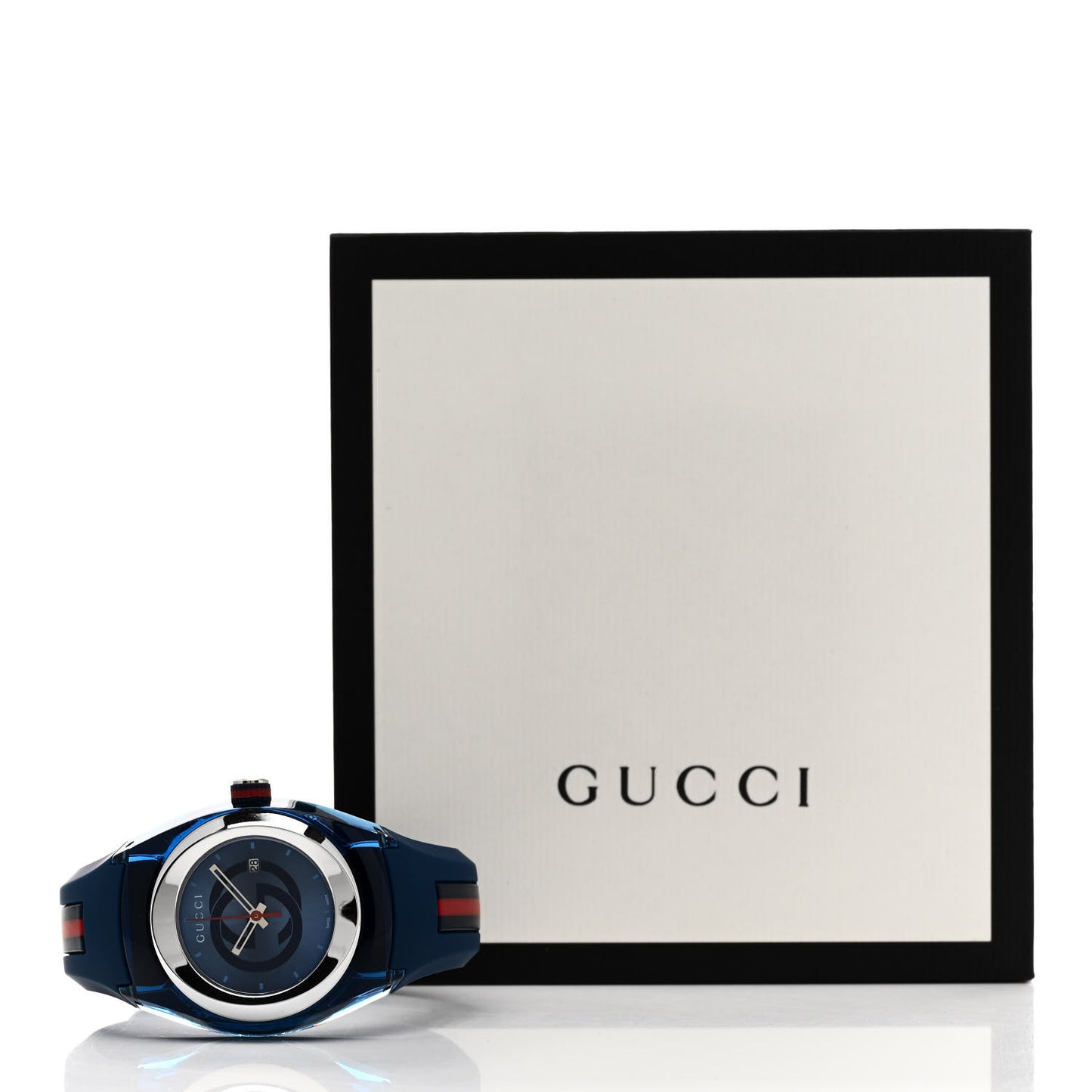 Stainless Steel Rubber 36mm Sync Web Quartz Watch Blue