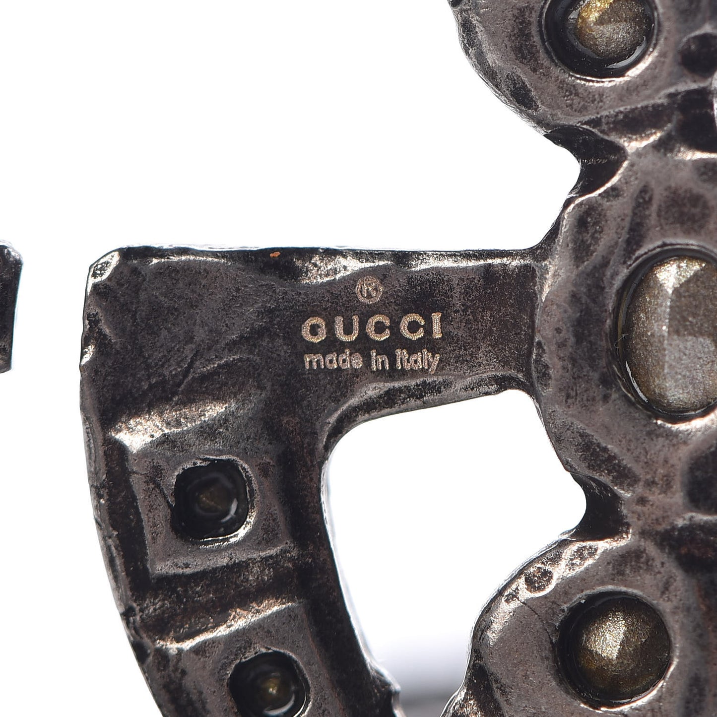 Oxidized Palladium Crystal Double G Bracelet Silver