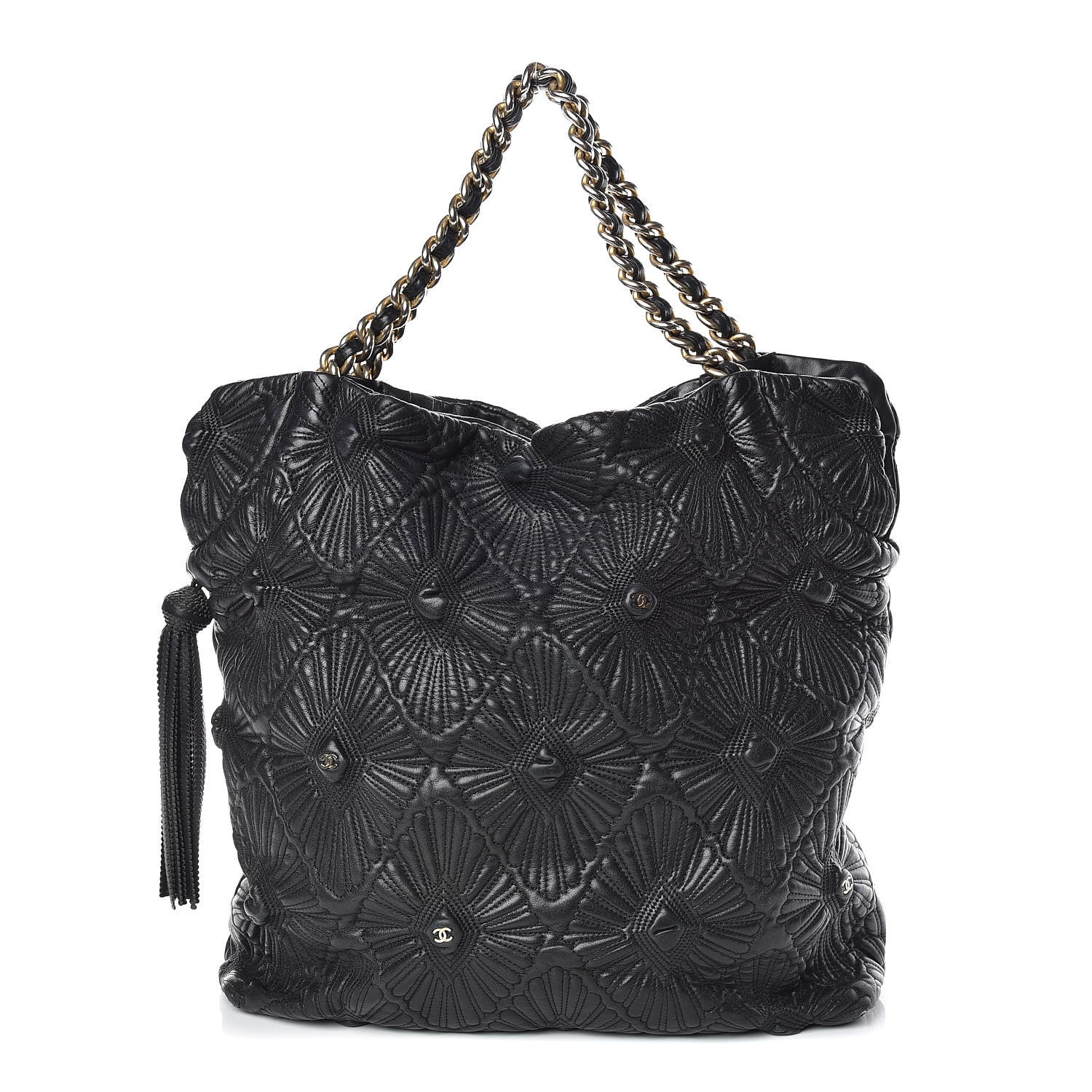 Chanel Calfskin Embroidered Ca D'Oro Tote Black 1 of 14