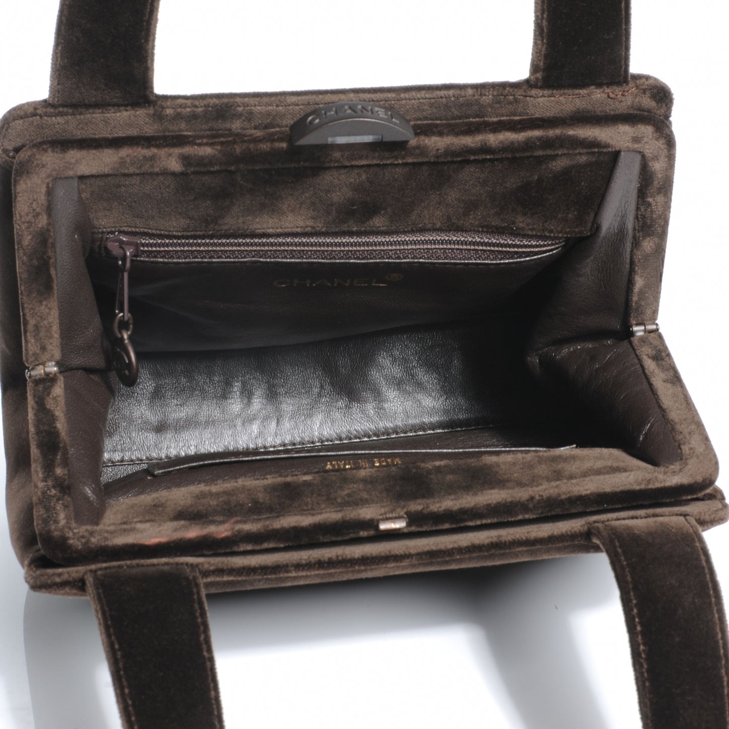 Velvet CC Framed Evening Bag Brown