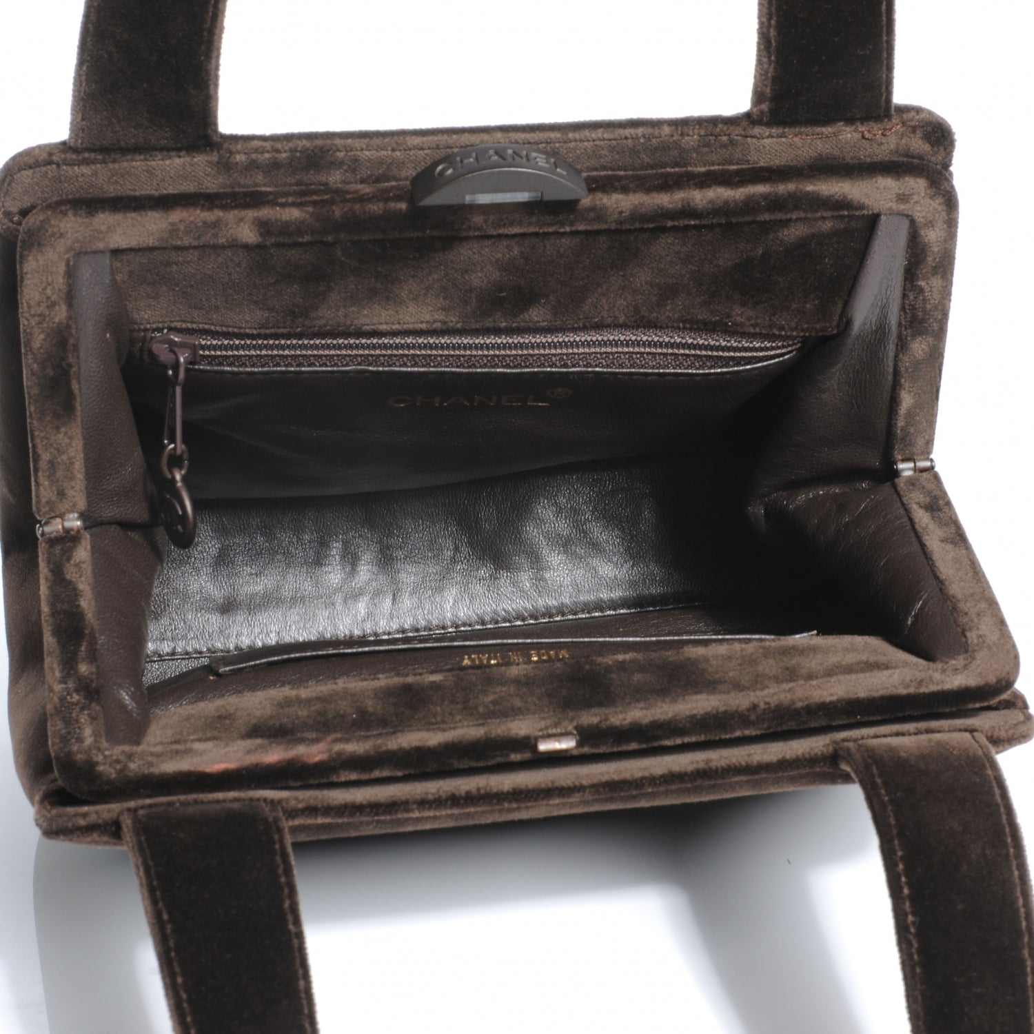 Chanel Velvet CC Framed Evening Bag Brown 5 of 8