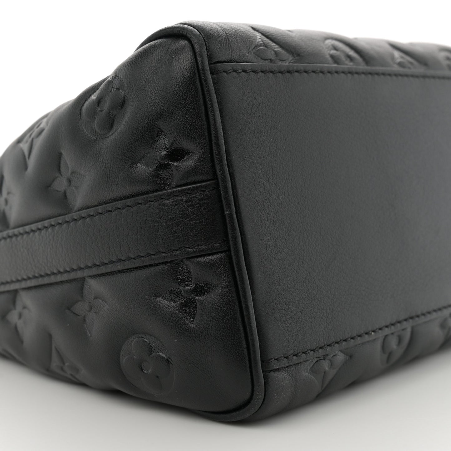 Lambskin Embossed Monogram Speedy 22 Bandouliere Black