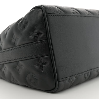 Louis Vuitton Lambskin Embossed Monogram Speedy 22 Bandouliere Black 8 of 11