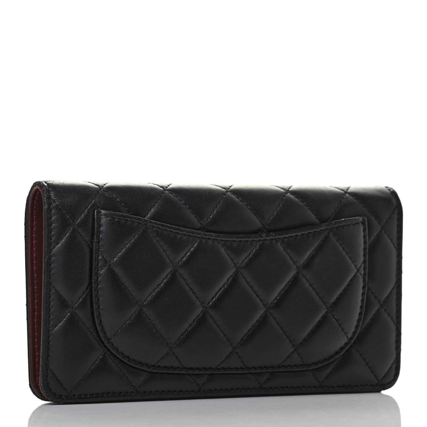Chanel Lambskin Quilted Yen Wallet Black 2 of 6