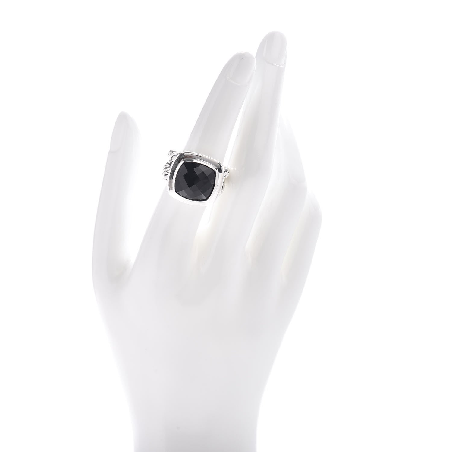David Yurman Sterling Silver Black Onyx 14mm Albion Ring 54 6.75 2 of 5