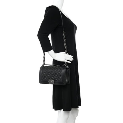 Chanel Caviar Quilted Medium Boy Flap Black 2 of 10