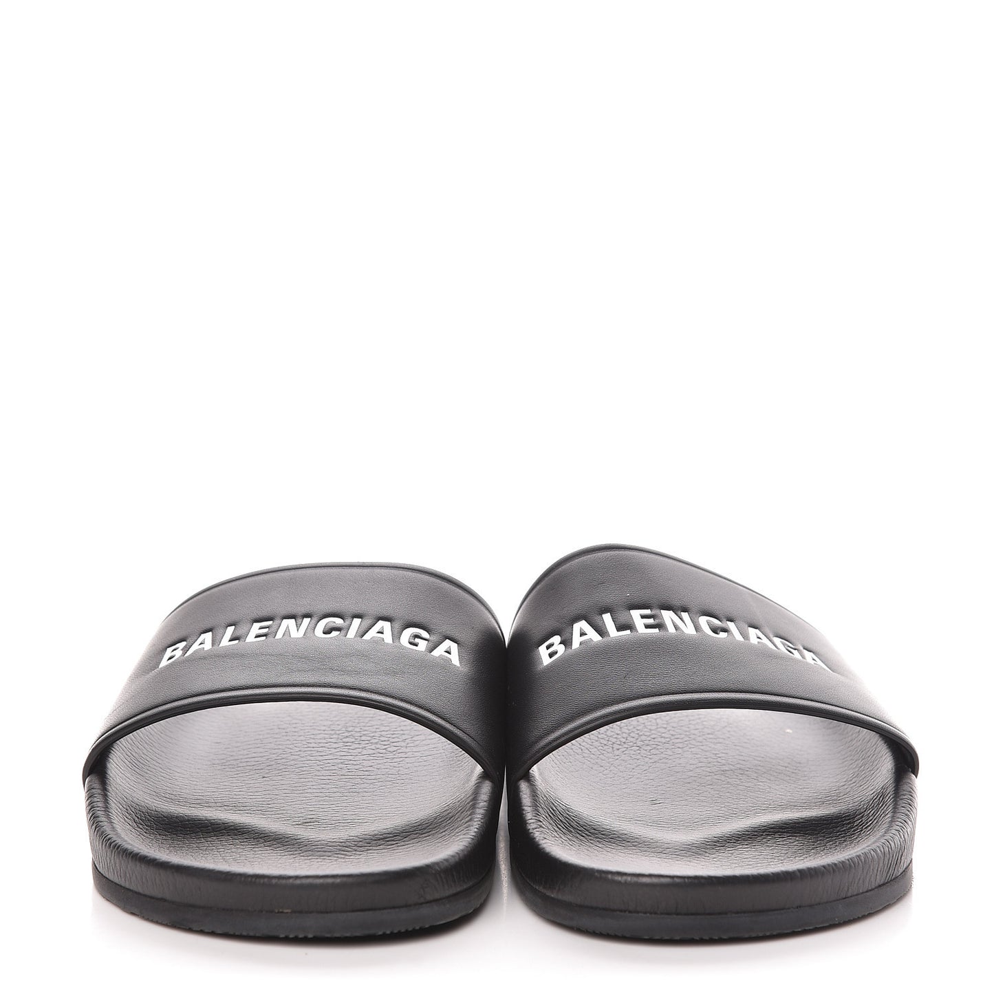 Nappa Logo Pool Slide Sandals 41 Black White
