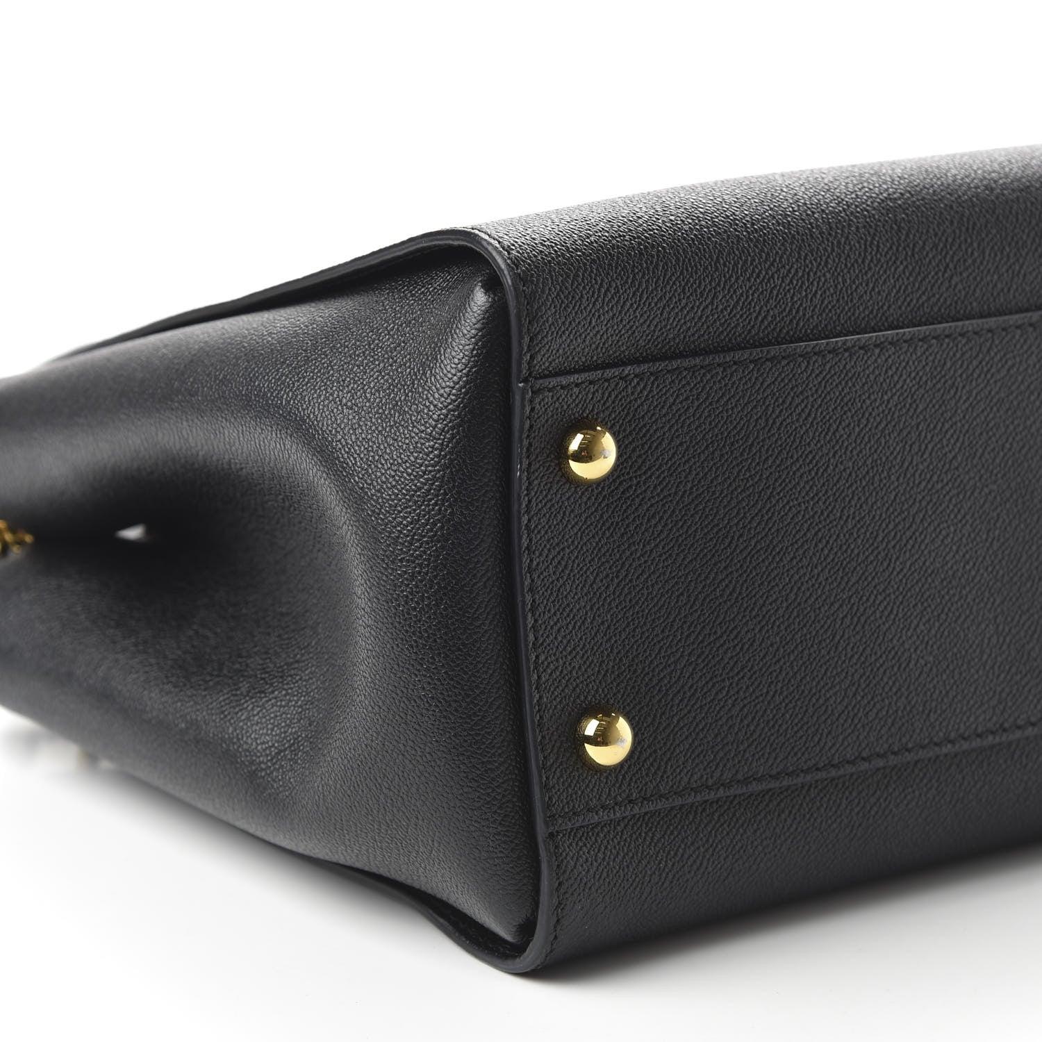 Burberry Soft Grain Calfskin Medium Buckle Tote Black 7 of 10